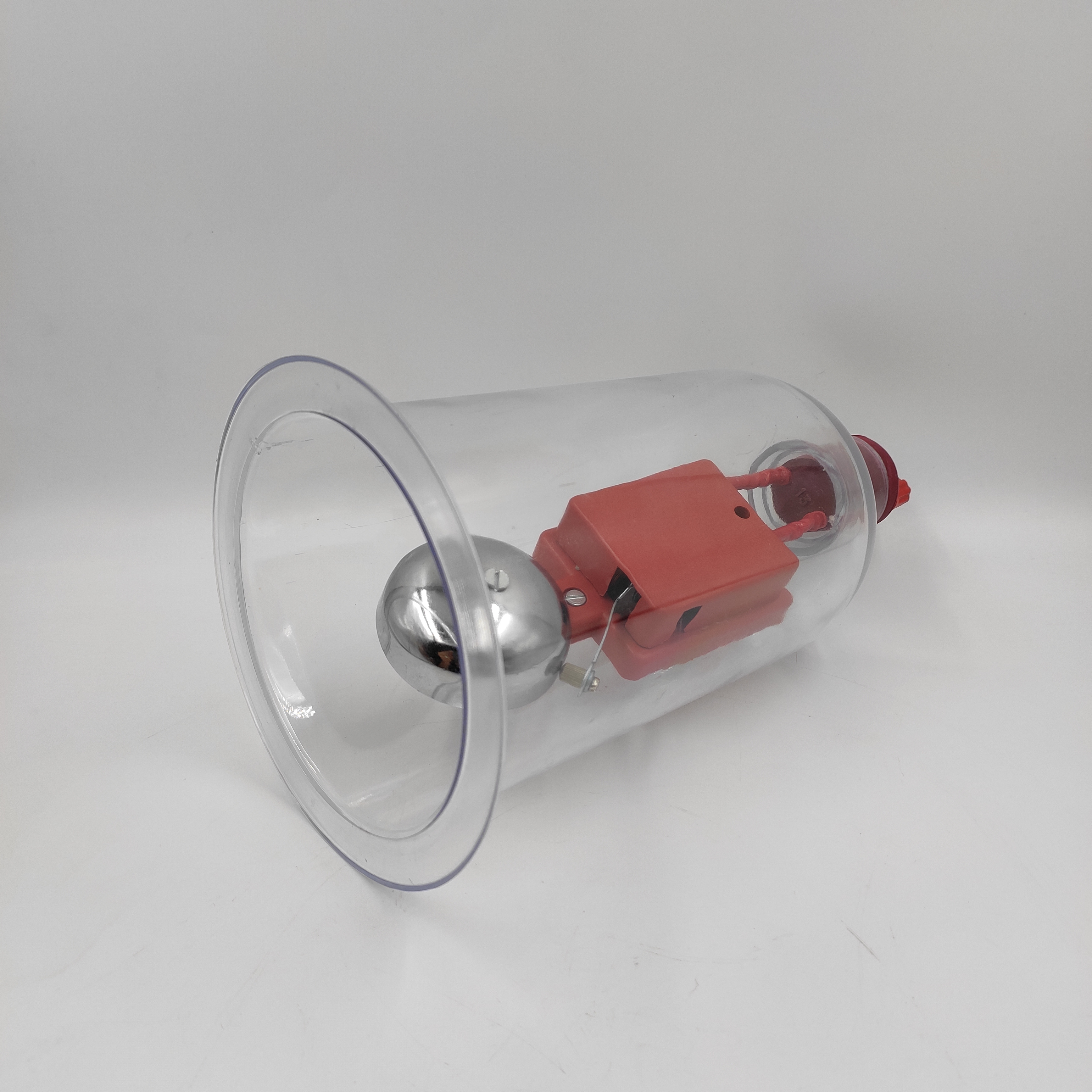 Lexbax Acrylic jar with bell 12V DC Operated Used for educational Experiments,Colleges/Schools Pack of 1