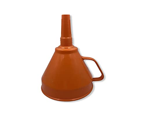 LEXBAX wide mouth Long neck lubrication Plastic funnel orange color Pack of 1 pc