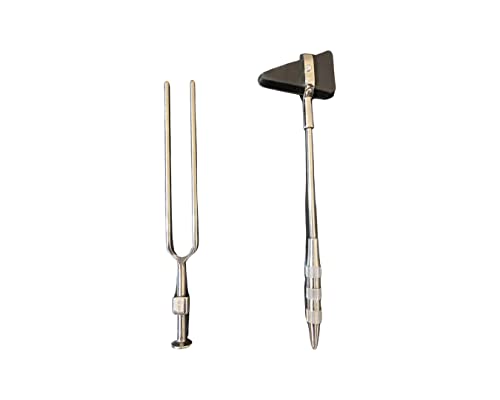 LEXBAX Knee Tuning fork with hammer Spring Steel Frequency 128 Hz Combo Pack of 1 pc