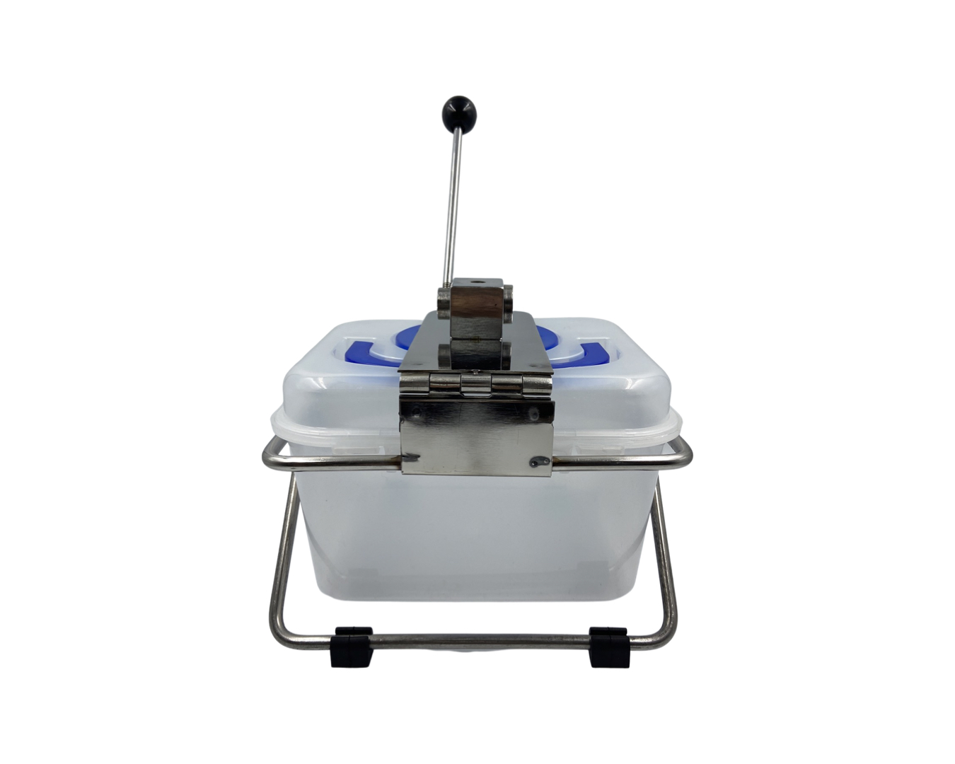 Lexbax Needle Cum Syringe Hub Destroyer injection cutter 3.5 litre capacity with sharpe container stainless steel frame syringe hub cutter with Handle press pack of 1